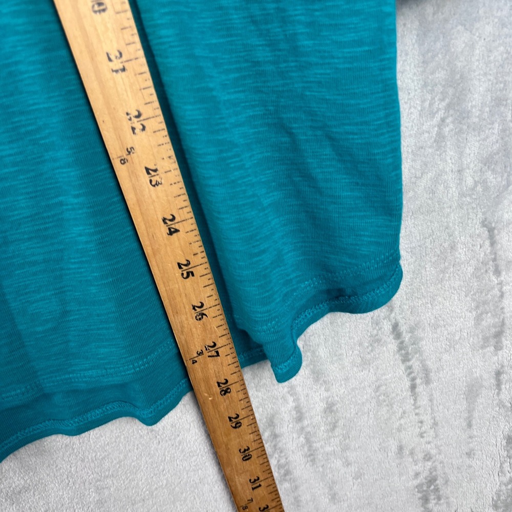 Kirkland Signature Teal Blue Cotton Slub Tee 3/4 Sleeve Scoop Neck XXL 7991664 - Picture 5 of 10